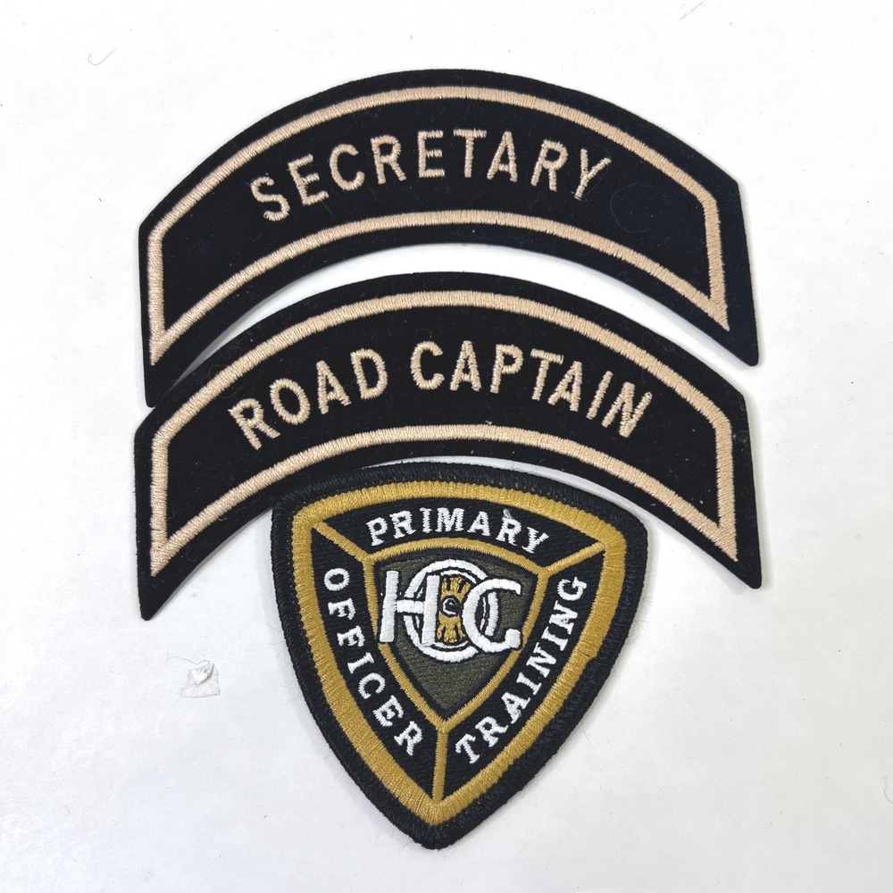 Harley Davidson HOG Officer Patches Lot 3 Secretary Road Captain Training Black